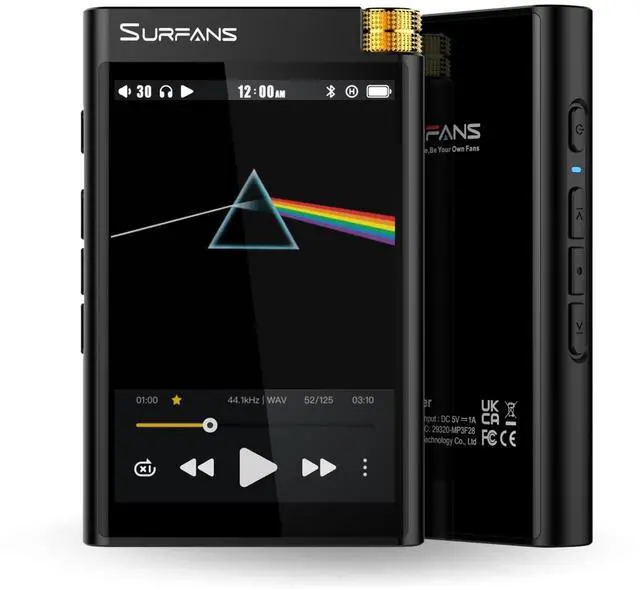 Main image of F28 HiFi Music Player 128GB - Dual ESS9018 DAC, Balanced Output Up to 450mW,Bluetooth LDAC/aptX HD, Expandable to 512GB, 3.5" Touchscreen