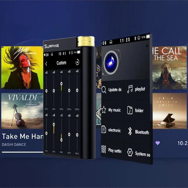 Alt view image 4 of 5 - F28 HiFi Music Player 128GB - Dual ESS9018 DAC, Balanced Output Up to 450mW,Bluetooth LDAC/aptX HD, Expandable to 512GB, 3.5" Touchscreen