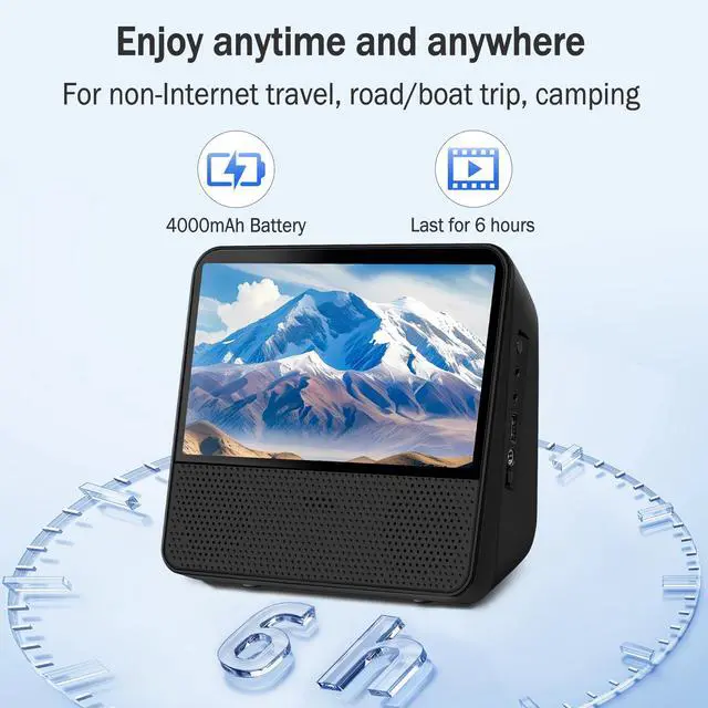 Alt view image 2 of 6 - 9.8" Portable DVD Player with 7" HD Screen, 4000 mAh Rechargeable, Kids DVD Player for Car Travel, Dual Speakers, Region Free, Remote Control, Last Memory, Timer, Sync TV/USB/Bluetooth/CD/DVD