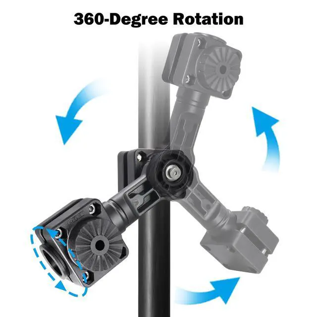 Alt view image 6 of 6 - 0 Degree Pole Mount, Trolling Motor Shaft Bracket, Compatible with Garmin Panoptix LiveScope XR LVS62 Transducer, Reinforced Heavy-Duty Bracket Replaces 0101324800, Fits 1.1"-1.38" Poles