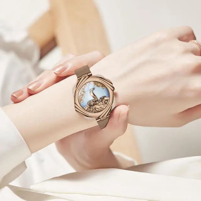 Alt view image 6 of 6 - Smart Watch for Women, Small Fitness Round Watch, Support Make&Receive Call/Bluetooth/Sleep Tracker, 1.09 inch Screen, IP68 Waterproof for Sports (AW5-Rose Gold)