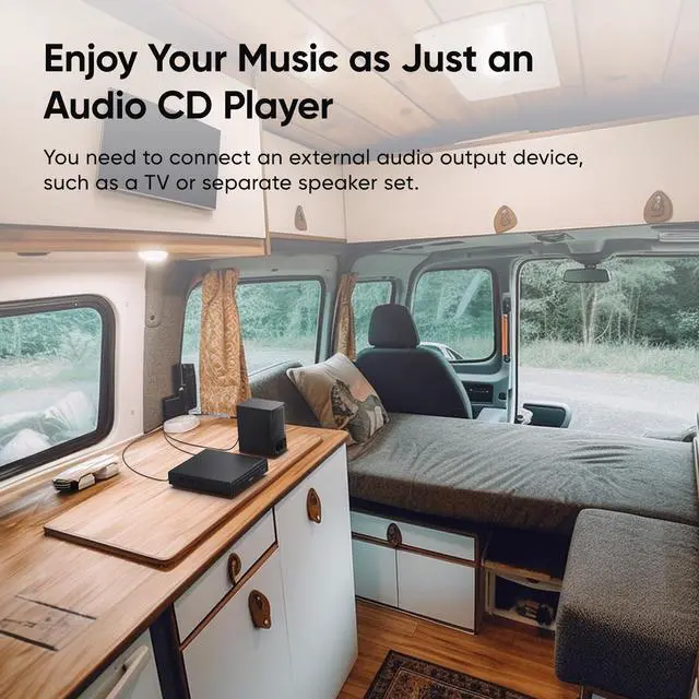 Alt view image 6 of 6 - Mini DVD Player for TV: Small Size Region Free for Use in an RV/Trailer, CD Player for Home Stereo System, Included HDMI and RCA Cable, Supported Smart TV and Projector