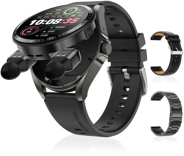 Main image of Smart Watch for Women, with Bluetooth Earphone, 1.46 inch HD Screen, Support Make&Receive Call/Bluetooth/Sleep Tracker/Sports Mode, Fitness Tracker Watch, Luxury Style (Black)