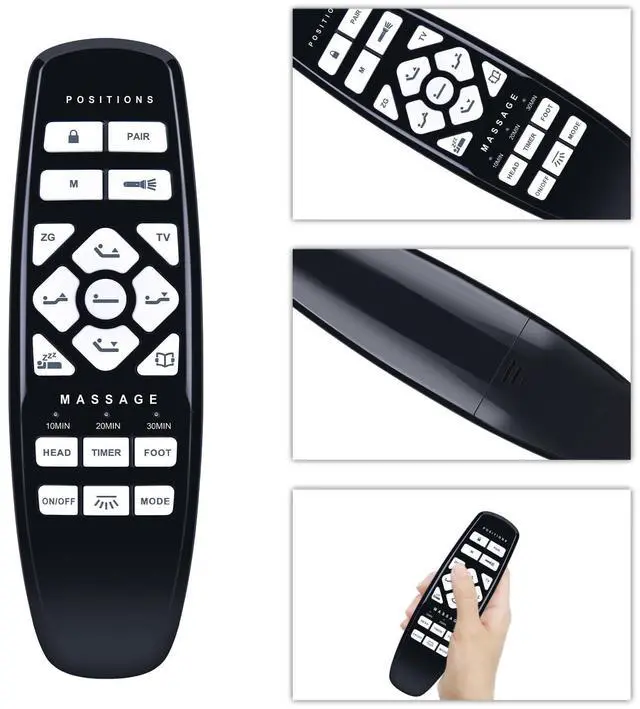 Alt view image 4 of 6 - Replacement RF.27.19.02 for GhostBed Adjustabled Bed Remote Control, Compatible with Okin Adjustabled Bed, for Fromann, for King Luxury Black, for ASONLY
