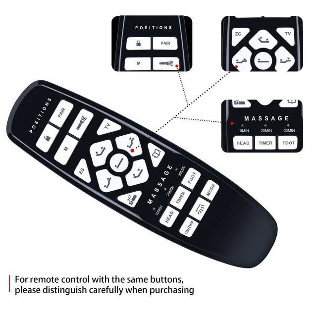 Alt view image 6 of 6 - Replacement RF.27.19.02 for GhostBed Adjustabled Bed Remote Control, Compatible with Okin Adjustabled Bed, for Fromann, for King Luxury Black, for ASONLY