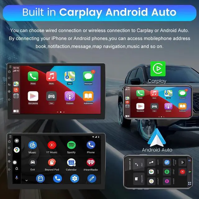Alt view image 3 of 6 - Android 13 Car Radio Compatible for Toyota Camry 2012 2013 2014, 10 Inch Touch Screen with GPS/FM/WiFi/USB, Support SWC, Wireless CarPlay Android Auto (2G+32GB)