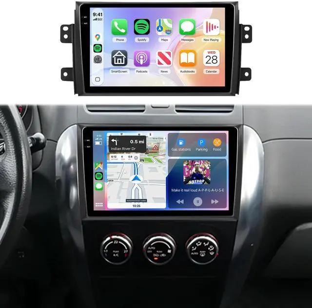 Main image of 5Ghz WiFi Car Stereo Radio for Suzuki SX4 2006-2013 Support Wireless Carplay Android Auto 9'' HD 1080P Touchscreen with Android 15 GPS Navigation EQ AHD Backup Camera FM/RDS Radio SWC 2G+64G