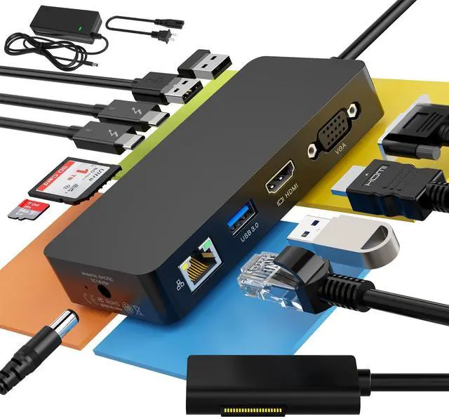 Main image of Surface Pro Docking Station Dual Monitor 4K@60Hz HDMI+VGA, 11 in 1 Surface Dock 2 USB C Travel Surface Docking for MS Surface Pro 12/11/10/9/X/8/7/6/5/4/3,Surface Laptop 7-1, Surface Go/Book