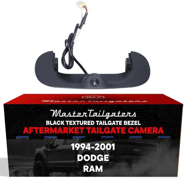 Main image of Black Tailgate Bezel with Backup Camera Replacement for Dodge Ram (1994-2001) | IP68 Waterproof | Parking Grid Lines Available | Easy to Install
