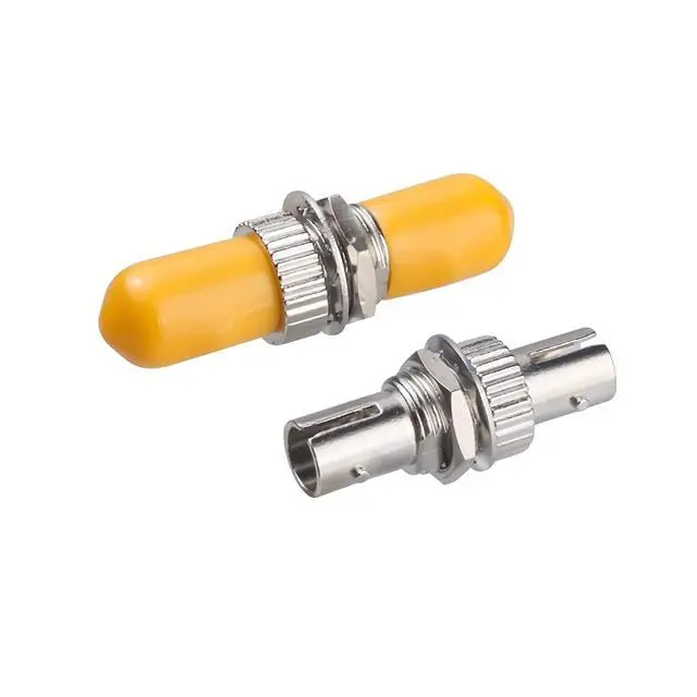 Alt view image 2 of 6 - 300 Packs ST Fiber Optical Couplers Adapter Cable Barrel Connector ST to ST Bulkhead Fiber Coupler Singlemode, Yellow Cap