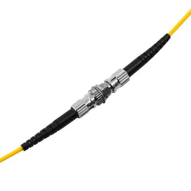 Alt view image 4 of 6 - 300 Packs ST Fiber Optical Couplers Adapter Cable Barrel Connector ST to ST Bulkhead Fiber Coupler Singlemode, Yellow Cap