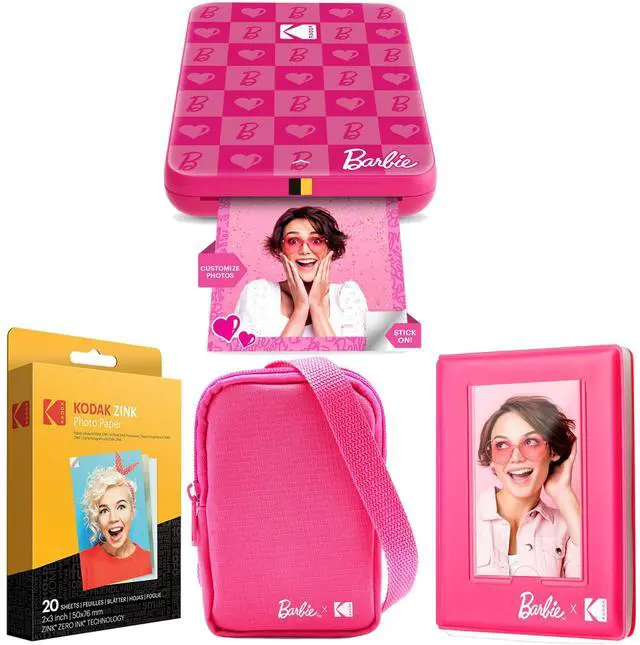 Main image of x Barbie Step Slim Wireless Instant Portable Photo Mobile Printer (Iconic Style)+ Barbie Deluxe Camera Case + Barbie Photo Album + Zink Paper (20 Sheets)