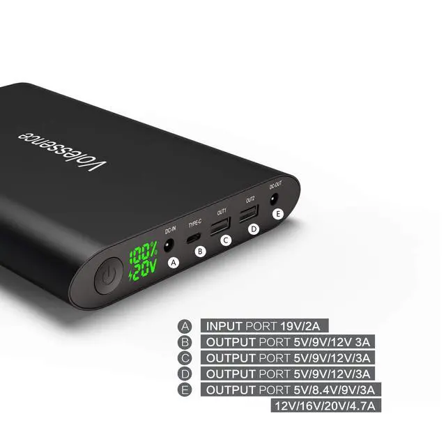 Alt view image 2 of 6 - 50000mAh Power Bank for Laptop, High Capacity Portable Charger with Fast Charging DC Output 5/8.4/9/12/16/20V External Battery Charger for Dell,HP,MacBook Pro,Samsung, iPhone, and More