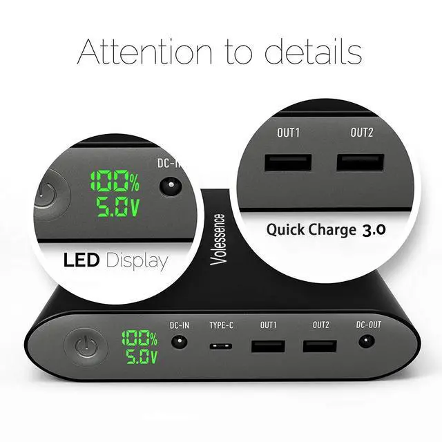 Alt view image 3 of 6 - 50000mAh Power Bank for Laptop, High Capacity Portable Charger with Fast Charging DC Output 5/8.4/9/12/16/20V External Battery Charger for Dell,HP,MacBook Pro,Samsung, iPhone, and More