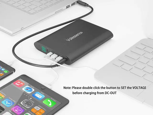 Alt view image 6 of 6 - 50000mAh Power Bank for Laptop, High Capacity Portable Charger with Fast Charging DC Output 5/8.4/9/12/16/20V External Battery Charger for Dell,HP,MacBook Pro,Samsung, iPhone, and More