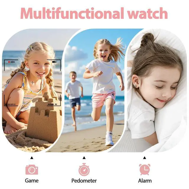 Alt view image 5 of 6 - Smart Watch for kids-4g GPS Kid Phone Watch with Call and Text Game Camera Pedometer Alarm Clock-Kids Watches for Girls Boys 4-12 Age Gifts Pink