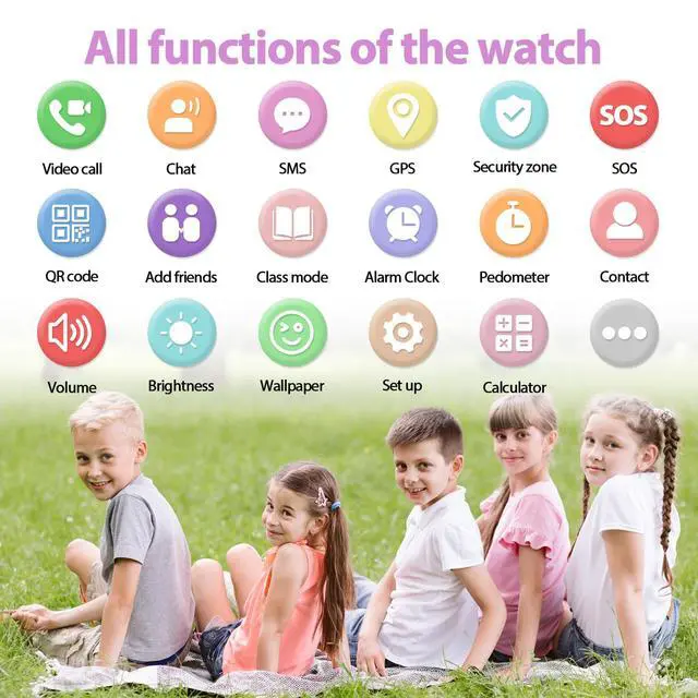 Alt view image 6 of 6 - Smart Watch for kids-4g GPS Kids Phone Watch with Call and Text Game Camera Pedometer Alarm Clock-Watches for Girls Boys 4-12 Age Gifts Purple