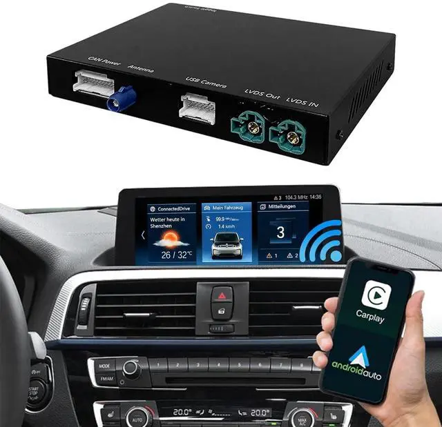 Main image of Wireless CarPlay Interface Decoder for BMW EVO ID5/ID6 | For BMW 1 2 3 4 5 6 7 Series & M3 M4 M5 X1 X2 X3 X4 X5 X6, Support Wireless Carplay, Android Auto, MirrorLink