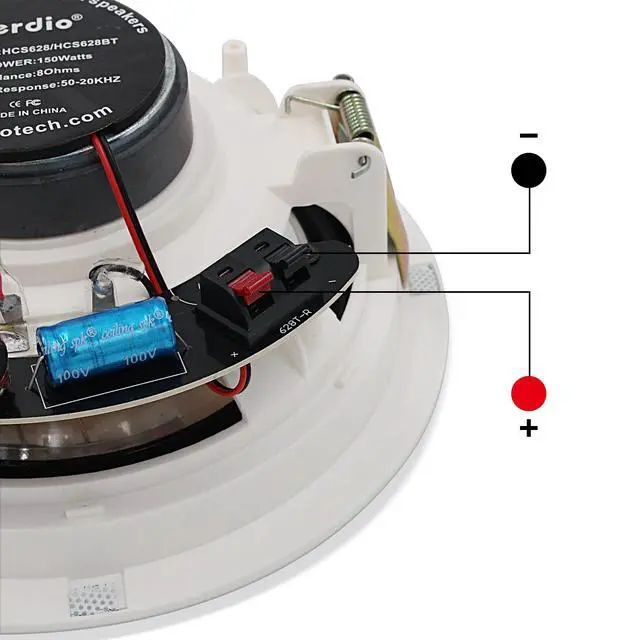 Alt view image 4 of 6 - 6.5 Flush Mount in-Ceiling Speakers 2-Way Passive Speaker System 300 Watts Great for Humid Indoor Outdoor, Kitchen,Bedroom,Bathroom,Covered Porches(A Pair)
