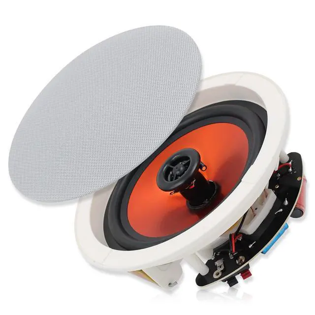 Alt view image 5 of 6 - 6.5 Flush Mount in-Ceiling Speakers 2-Way Passive Speaker System 300 Watts Great for Humid Indoor Outdoor, Kitchen,Bedroom,Bathroom,Covered Porches(A Pair)