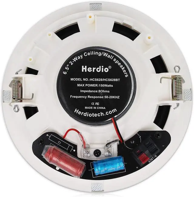 Alt view image 6 of 6 - 6.5 Flush Mount in-Ceiling Speakers 2-Way Passive Speaker System 300 Watts Great for Humid Indoor Outdoor, Kitchen,Bedroom,Bathroom,Covered Porches(A Pair)