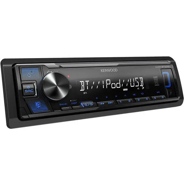 Alt view image 2 of 5 - KMM-BT232U Single DIN Car Receiver, Bluetooth Car Stereo with Music Mix for 5 Devices, Dual Phone Connection, Front USB & AUX-In, 13-Band EQ, Digital Time Alignment, Short Chassis, 2.5V Preout