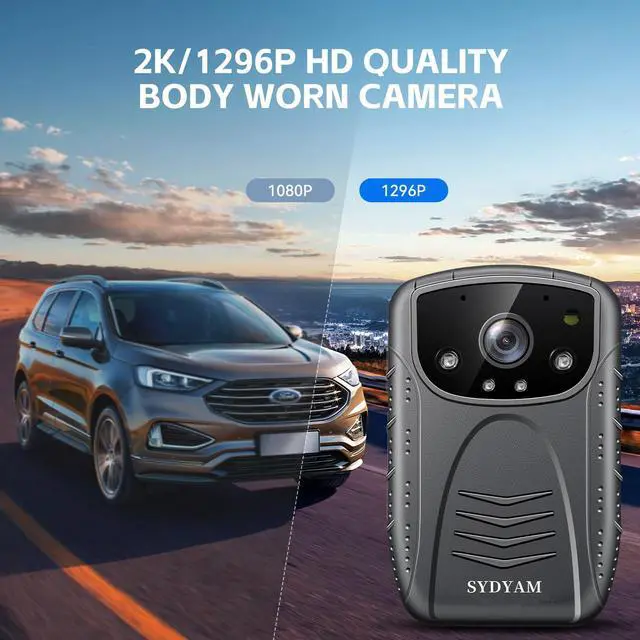 Alt view image 2 of 6 - SYDAYM 2K Police Body Camera, 13Hrs Battery, H.265 Encoding, Body Cameras with Audio and Video Recording, Body Cam for Personal Protection Hiking Law Enforcement (128GB)