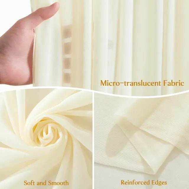 Alt view image 6 of 6 - 30ft×20ft Champagne Ceiling Drapes for Weddings Events Wrinkle-Free Polyester Ceiling Backdrop for Ten Canopy Church Stage Bedroom Decor 6 Panels 5×20ft