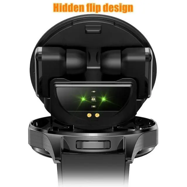 Alt view image 4 of 6 - Smart Watch with Earbuds,2 in 1 TWS Smartwatches,1.43" Colorful AMOLED Display Smartwatch for Android iOS,Waterproof Fitness Tracker Long Time Standby (Pink)