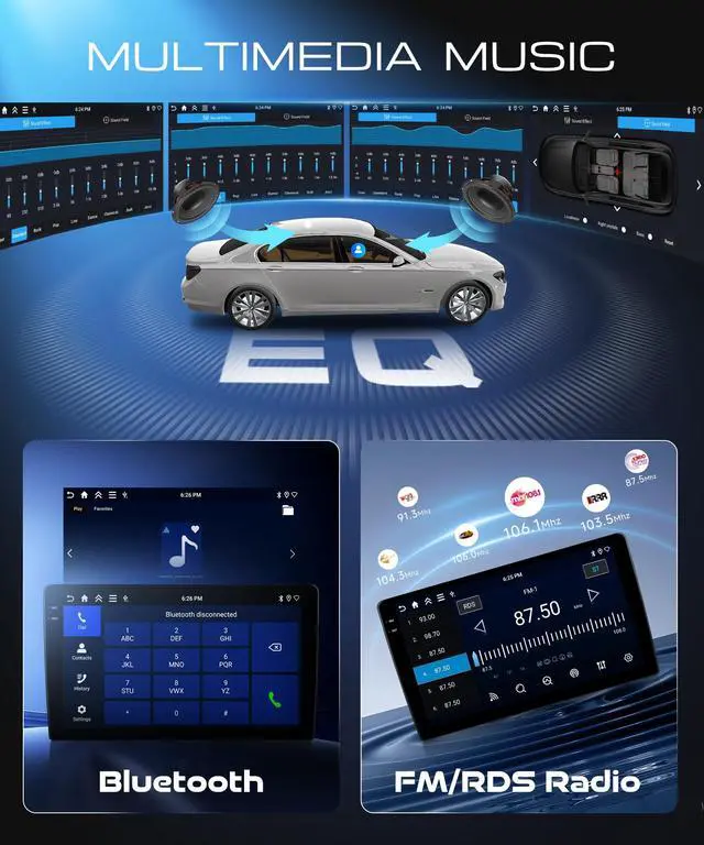 Alt view image 4 of 6 - 4G+128G Car Radio for Ford F150 2009 2010 2011 2012 with Wireless CarPlay Android Auto, 9 Inch Touchscreen Android Car Stereo with GPS Navi WiFi Mirror Link SWC Bluetooth AM/FM/RDS EQ Backup Camera
