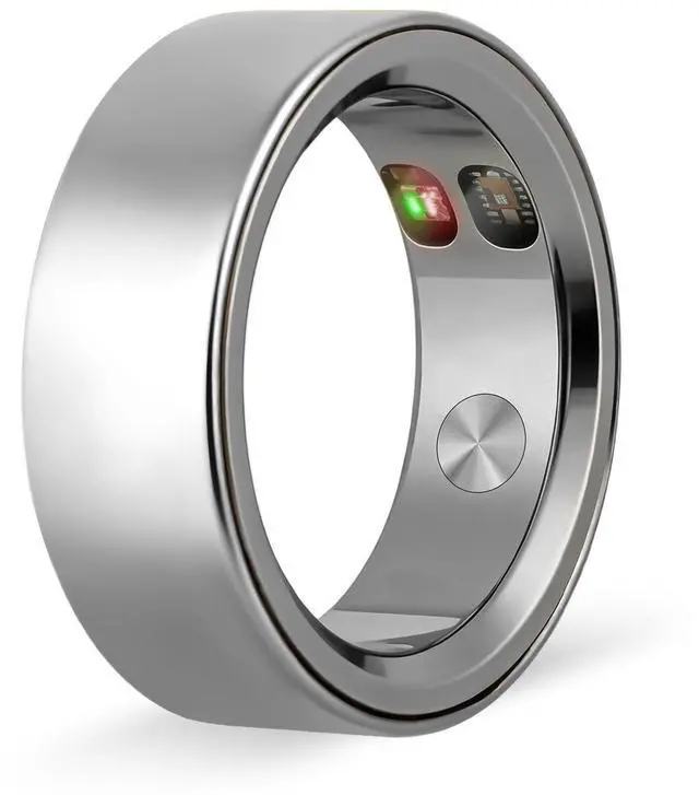 Main image of Smart Health Ring for MenWomen, Waterproof Fitness Tracker Ring with Heart Rate, Blood Oxygen, Sleep, Step Counting, Vibration Alerts Smart Ring, No APP Fee for iOS & Android (Silver, 9)