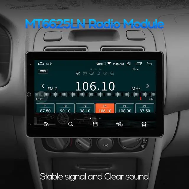 Alt view image 4 of 6 - 10 inch IPS Full Touch 2+32GB Automatic Rotation Screen Android Car Radio Audio Video Stereo Player For Single Din With CarPlay Android Auto WiFi BT MirrorLink Split Screen PIP GPS Navigation