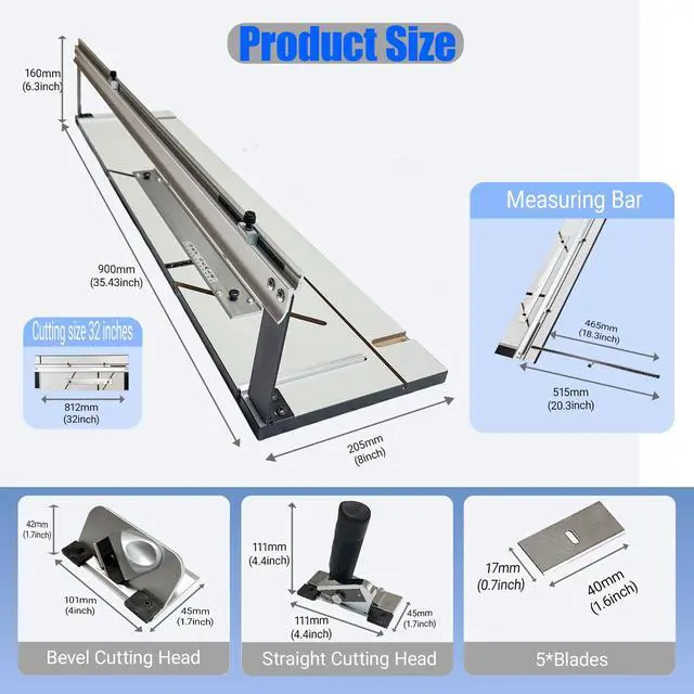 Alt view image 2 of 6 - 32in Mat Cutter for Framing with Precision Bevel & Straight Cutting Heads, Easy-to-Use Mat Board Cutter for Professional Picture Framing, Ideal for DIY Artwork, Crafts