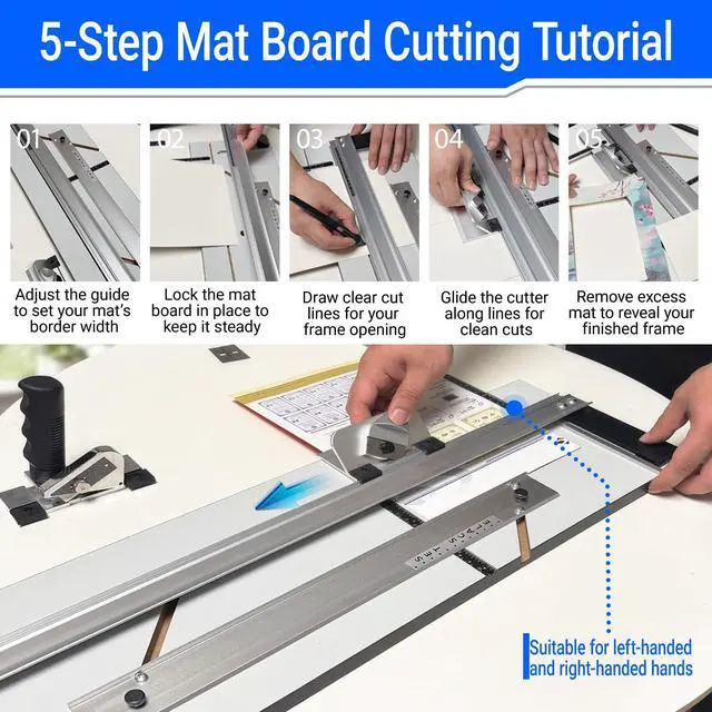 Alt view image 4 of 6 - 32in Mat Cutter for Framing with Precision Bevel & Straight Cutting Heads, Easy-to-Use Mat Board Cutter for Professional Picture Framing, Ideal for DIY Artwork, Crafts
