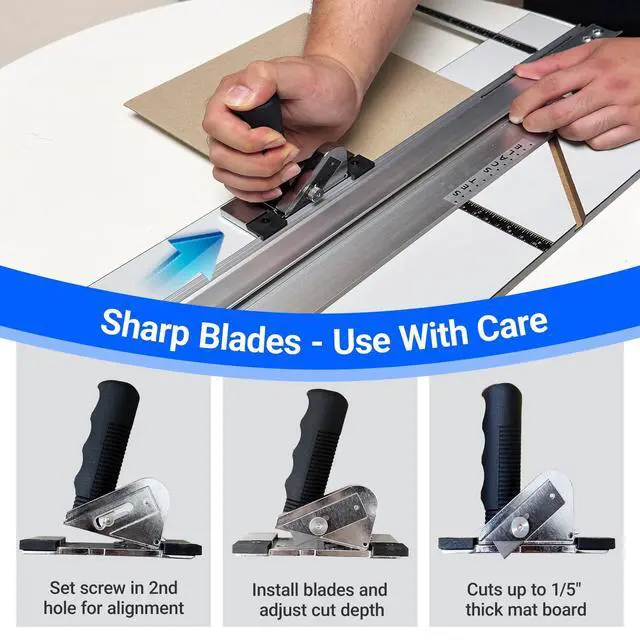 Alt view image 6 of 6 - 32in Mat Cutter for Framing with Precision Bevel & Straight Cutting Heads, Easy-to-Use Mat Board Cutter for Professional Picture Framing, Ideal for DIY Artwork, Crafts