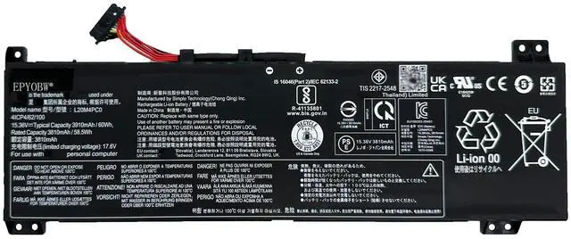 Main image of L20M4PC0 Battery 60Wh 3910mAh 15.36V Compatible with Lenovo ideapad Gaming 3 15ACH6 15IHU6 / Legion 5 15ITH6H 15ITH6 15ACH6H 15ACH6 15ACH6A Series L20M4PC0 L20C4PC0 L20D4PC0 L20L4PC0