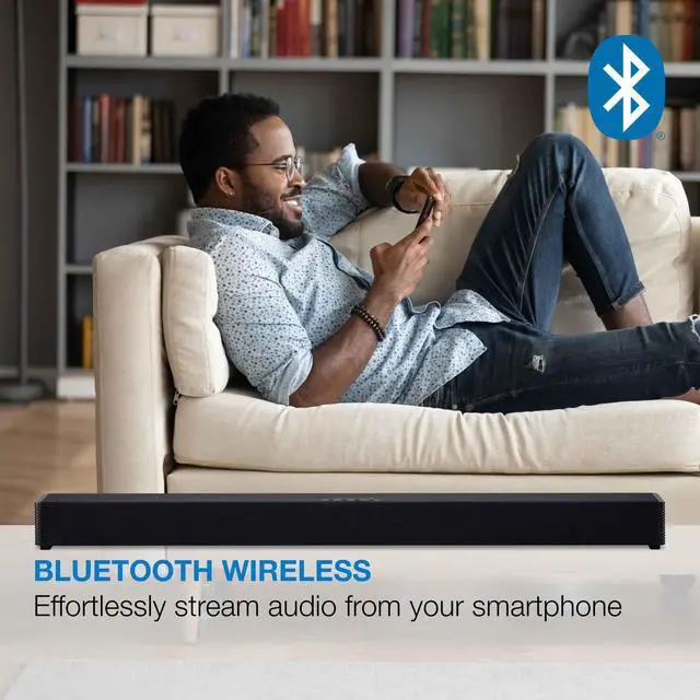 Alt view image 6 of 6 - Wall Mountable Sound Bar with Bluetooth, 37 Inches, Black (ITB259B)