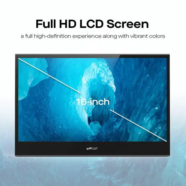 Alt view image 2 of 6 - Mobile Pixels Glance Portable Monitor, 16" FHD 1080P Monitor, macOS/Windows | Travel Monitors with Dual Speakers, Tilt Adjustment & Non-Slip, HDMI USB C Plug & Play Extra Monitors for Laptop