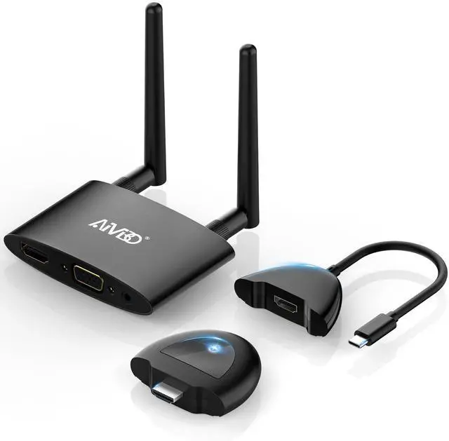 Main image of Wireless HDMI Transmitter and Receiver 4K, USB C to Wireless HDMI, Plug & Play, VGA & HD Dual Screens, Casting 5.8G Video for Laptop, Cable Box, Phone to Monitor/Projector/HDTV, 165FT