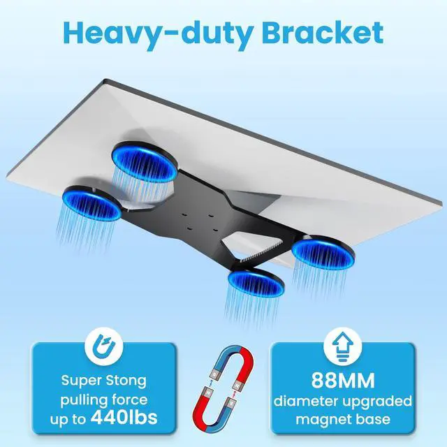 Alt view image 2 of 6 - Starlink Gen 3 Magnetic Mount, 440LBS Suction Force Starlinks Standard Mount for Starlink Gen 3, Lockable 8° Windproof Tilt, Drill-Free Flat Mounts for Car/RV/Roof/Boat, Aluminum Alloy