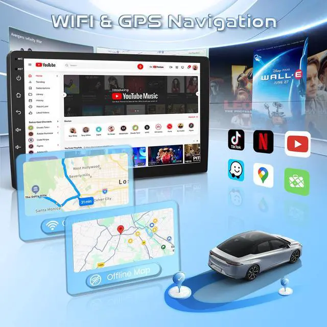 Alt view image 4 of 6 - Android 8Core 6G+128G Car Stereo Radio for Honda CRV 2012 2013 2014 2015 2016, Wireless Carplay Android Auto, 5G WiFi+GPS, HiFi Music & DSP, 9 inch Touchscreen Radio for CRV, Backup Camera SWC