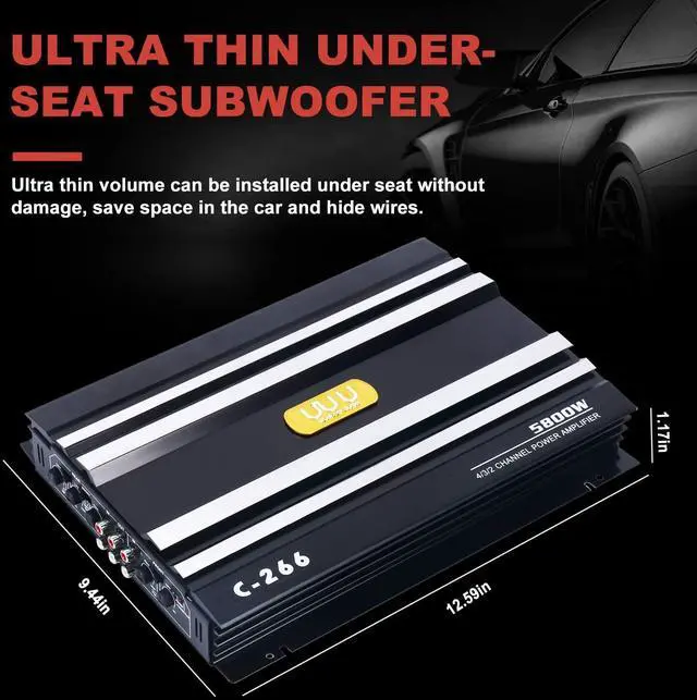 Alt view image 3 of 6 - C-266 Car 4 Channel Power Amplifier Stereo Audio Super Bass Sub Woofer Amp 12V