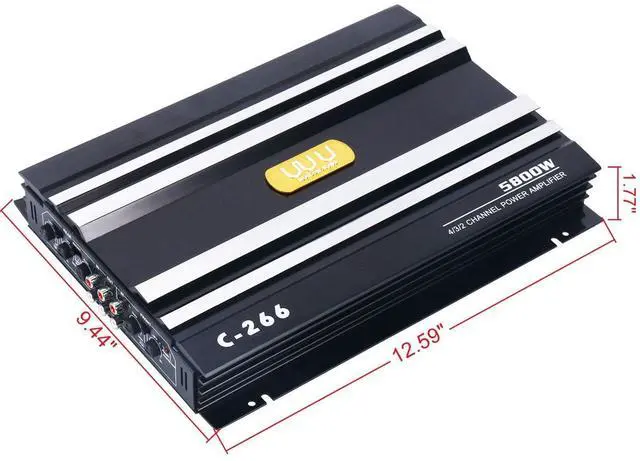 Alt view image 6 of 6 - C-266 Car 4 Channel Power Amplifier Stereo Audio Super Bass Sub Woofer Amp 12V