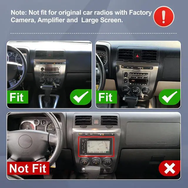 Alt view image 2 of 6 - 9 Inch IPS Touchscreen Android 14 Car Stereo for Hummer H3 2005-2010 with Wireless CarPlay & Android Auto 2+64GB Car Radio, Support WiFi 6, Bluetooth,5.4, Backup Camera, SWC