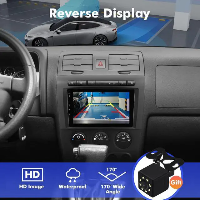Alt view image 6 of 6 - 9 Inch IPS Touchscreen Android 14 Car Stereo for Hummer H3 2005-2010 with Wireless CarPlay & Android Auto 2+64GB Car Radio, Support WiFi 6, Bluetooth,5.4, Backup Camera, SWC