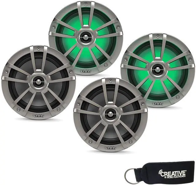 Main image of Marine Bundle - Two Pairs of 622MLT Marine 6.5 Inch RGB LED Coaxial Speakers - Titanium
