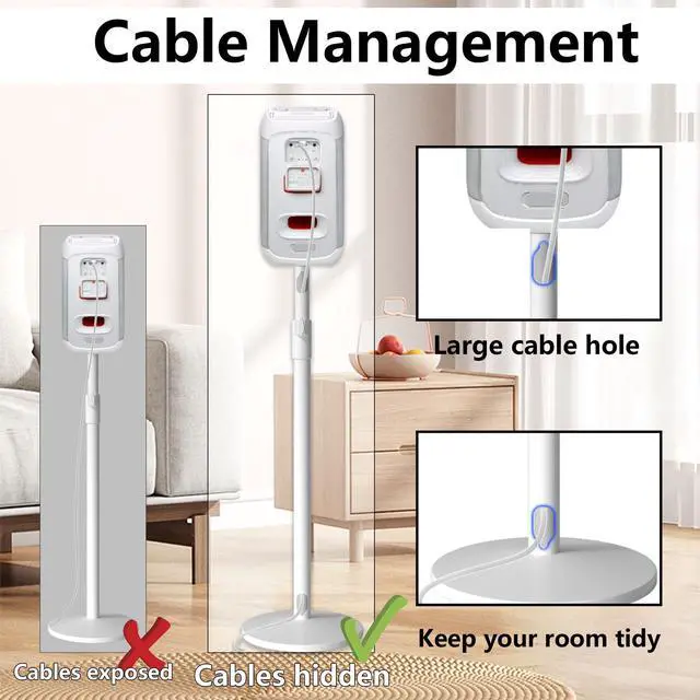 Alt view image 3 of 6 - All-Metal Adjustable Speaker Stand for J-BL Partybox 120/320 (White) Heavy-Duty Pole Stand with Wide Base, Height Adjustable up to 36.22" (Stand Only, No Speaker Included)
