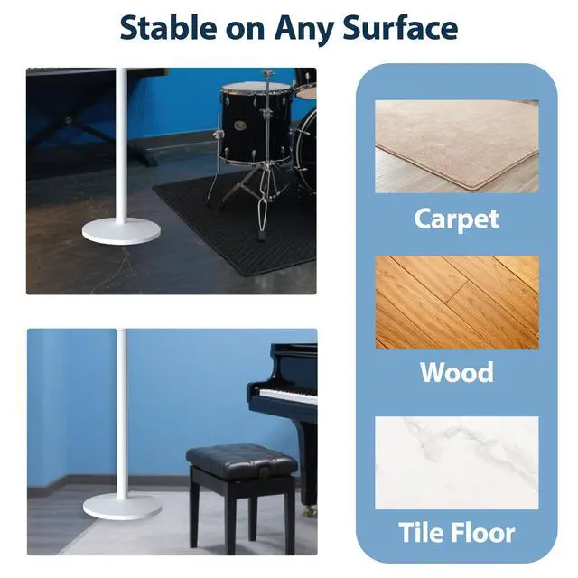 Alt view image 6 of 6 - All-Metal Adjustable Speaker Stand for J-BL Partybox 120/320 (White) Heavy-Duty Pole Stand with Wide Base, Height Adjustable up to 36.22" (Stand Only, No Speaker Included)