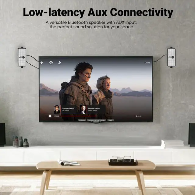 Alt view image 4 of 6 - Upgraded 200W Outdoor Bluetooth Speakers Pair - IPX5 Waterproof Wall Mount Stereo Speaker, Wireless Multi-Speaker Connection with Auracast, Sound System w/Aux for Porch, Patio, Garage, Home