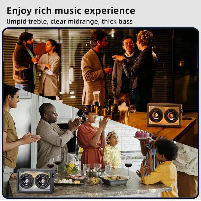 Alt view image 6 of 6 - Bluetooth Speaker, Glass Body and Unique Glass Speaker Diaphragms, 40W Minimalist Design, Crystal Clear Sound, Wireless Hi-Res Audio, Ideal for Music Lovers- Black